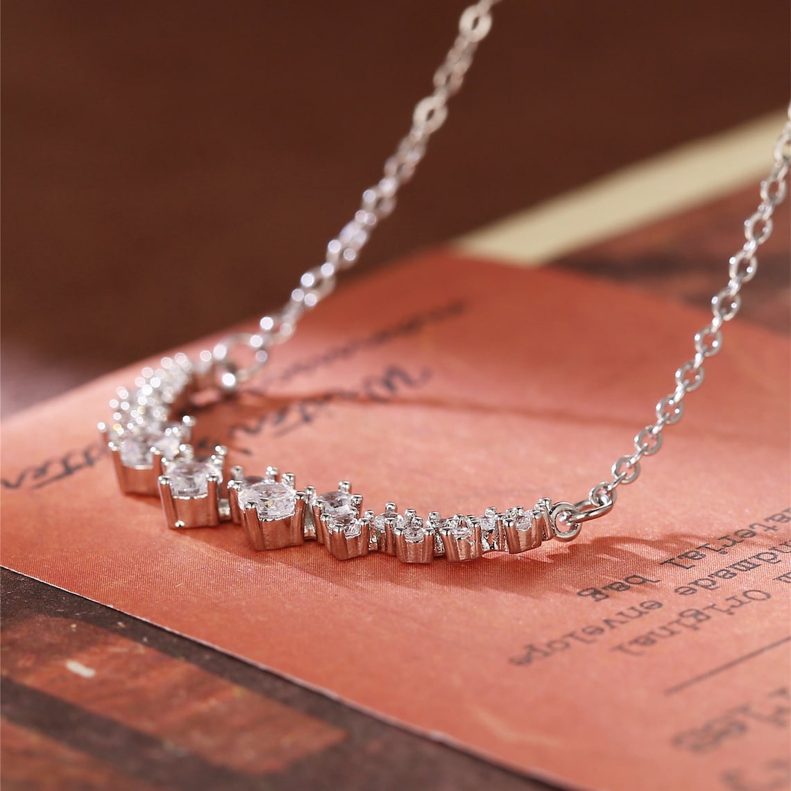 1.20 TCW Round Moissanite Diamond Cluster Necklace - crownmoissanite