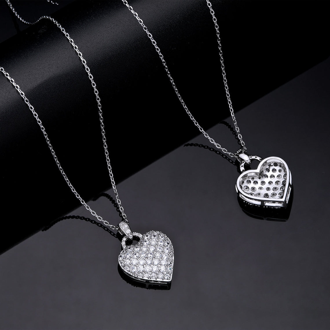 1.20 TCW Round Moissanite Diamond Heart Pendant Necklace - crownmoissanite