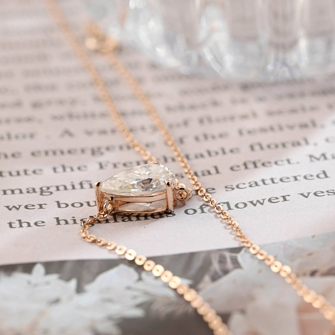 3.0 CT Pear Moissanite Diamond Solitaire Necklace - crownmoissanite