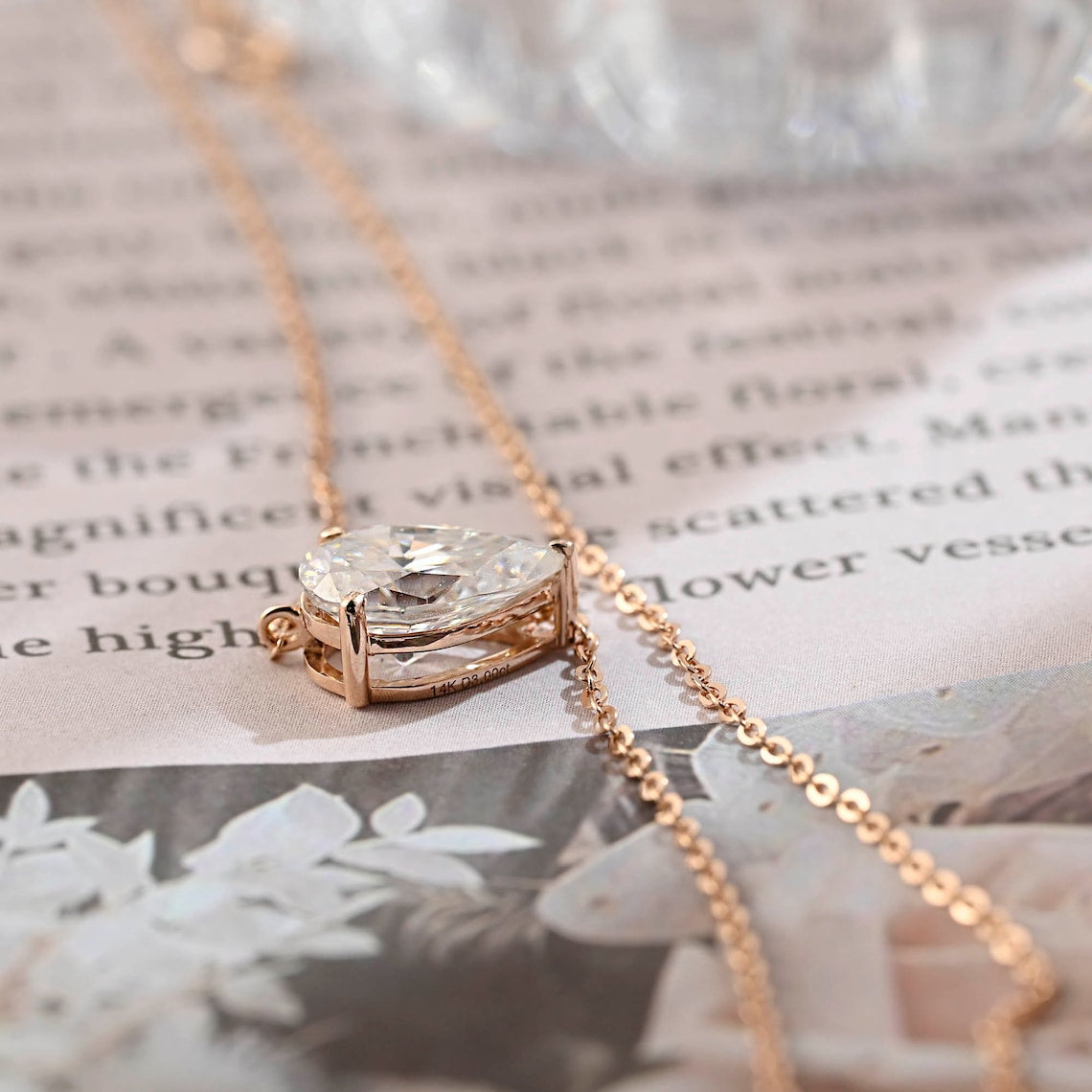 3.0 CT Pear Moissanite Diamond Solitaire Necklace - crownmoissanite