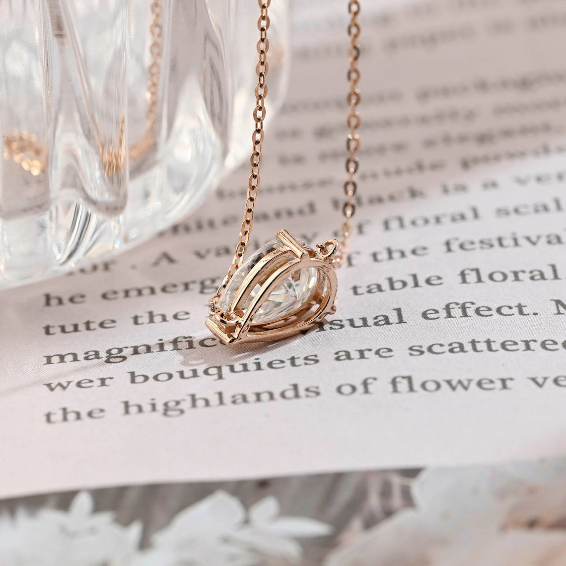 3.0 CT Pear Moissanite Diamond Solitaire Necklace - crownmoissanite