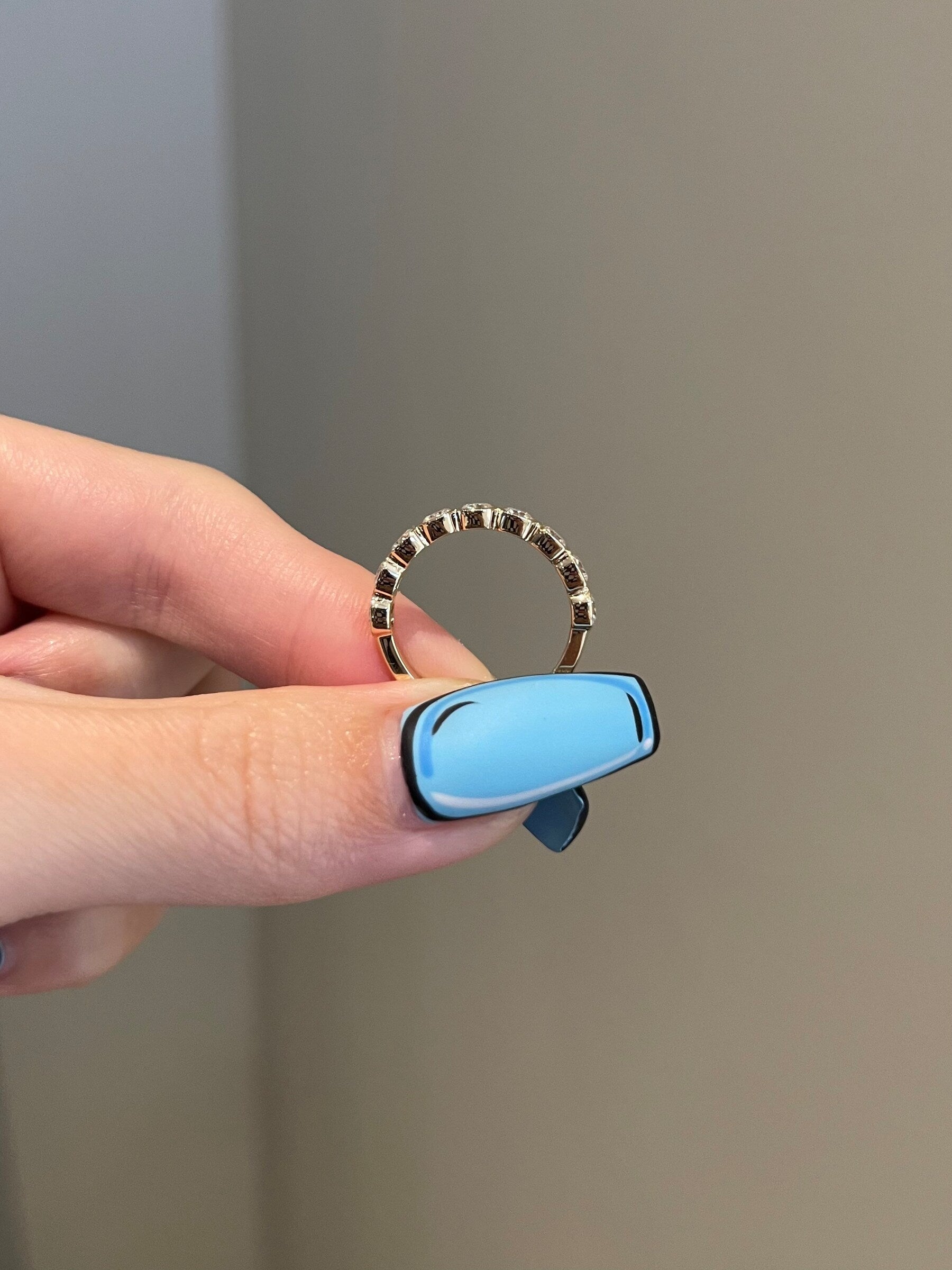 0.90 TCW Cushion Shaped Moissanite Half Eternity Wedding Band - crownmoissanite