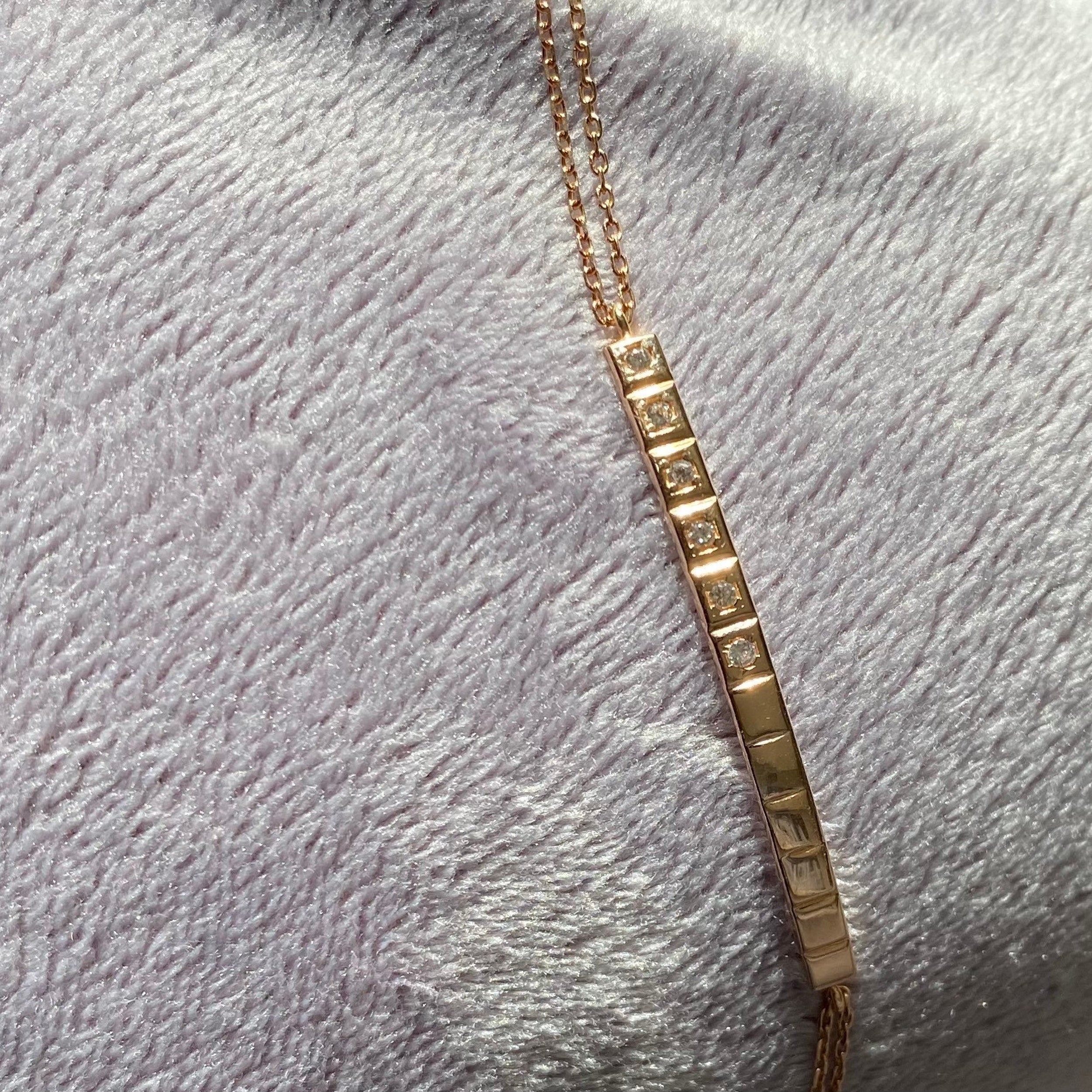 0.15 TCW Round Moissanite Mini Cube Gold Bracelet - crownmoissanite