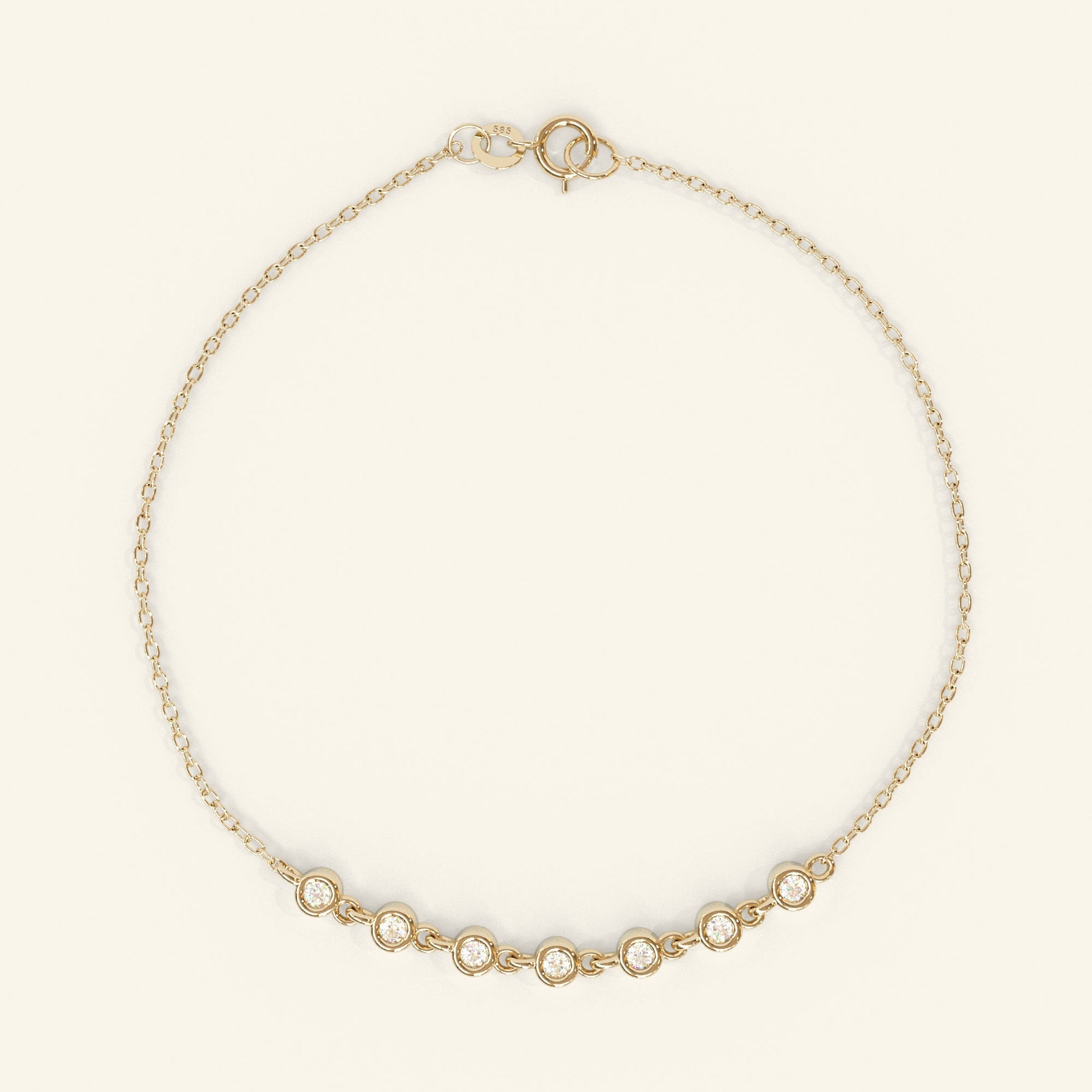 0.91 TCW Round Moissanite Bezel Setting Bracelet - crownmoissanite