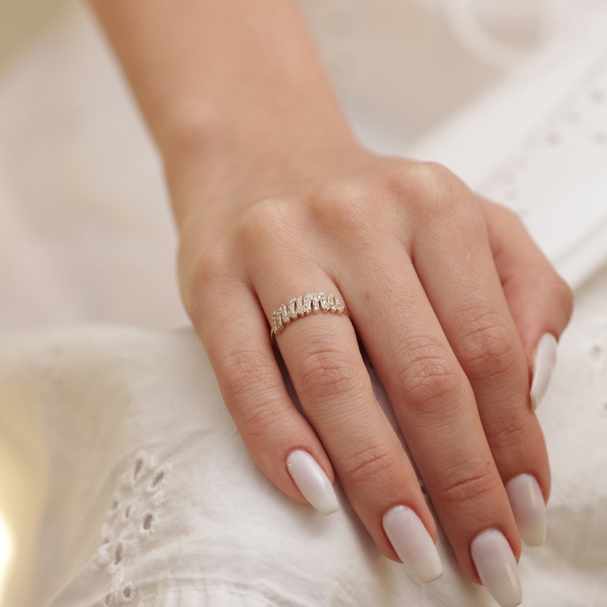 0.30 TCW Round Moissanite Mama Ring - crownmoissanite