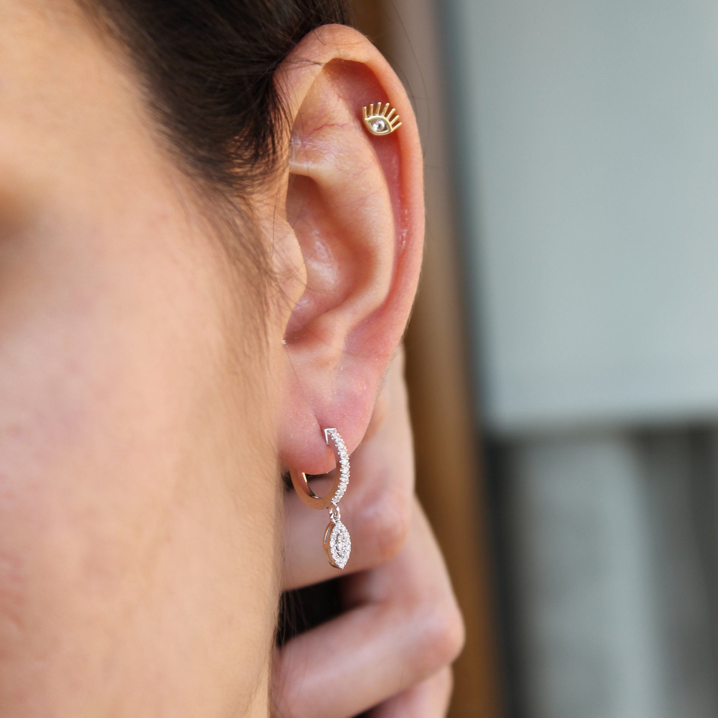 0.24 TCW Round Moissanite Hoop Earrings - crownmoissanite