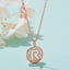 Customized "R" Letter Moissanite Diamond Necklace - crownmoissanite
