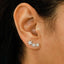 0.45 TCW Round Moissanite Diamond Trio Ear Crawler Earrings - crownmoissanite