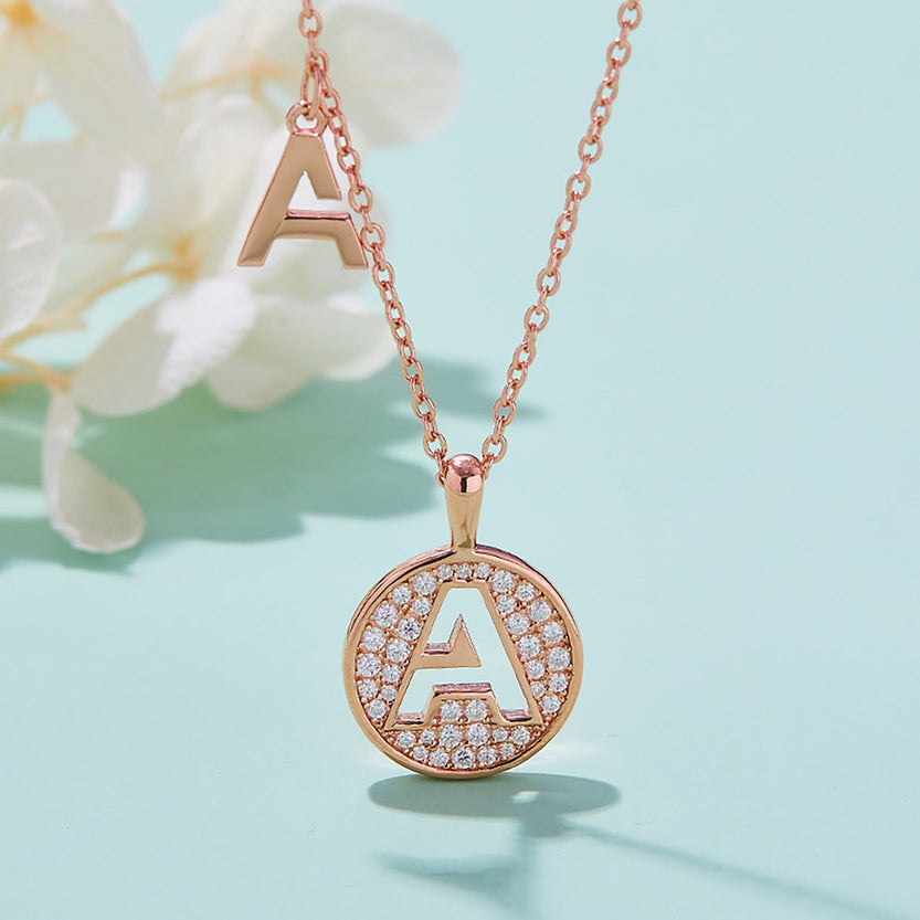 Customized "A" Letter Moissanite Diamond Necklace - crownmoissanite