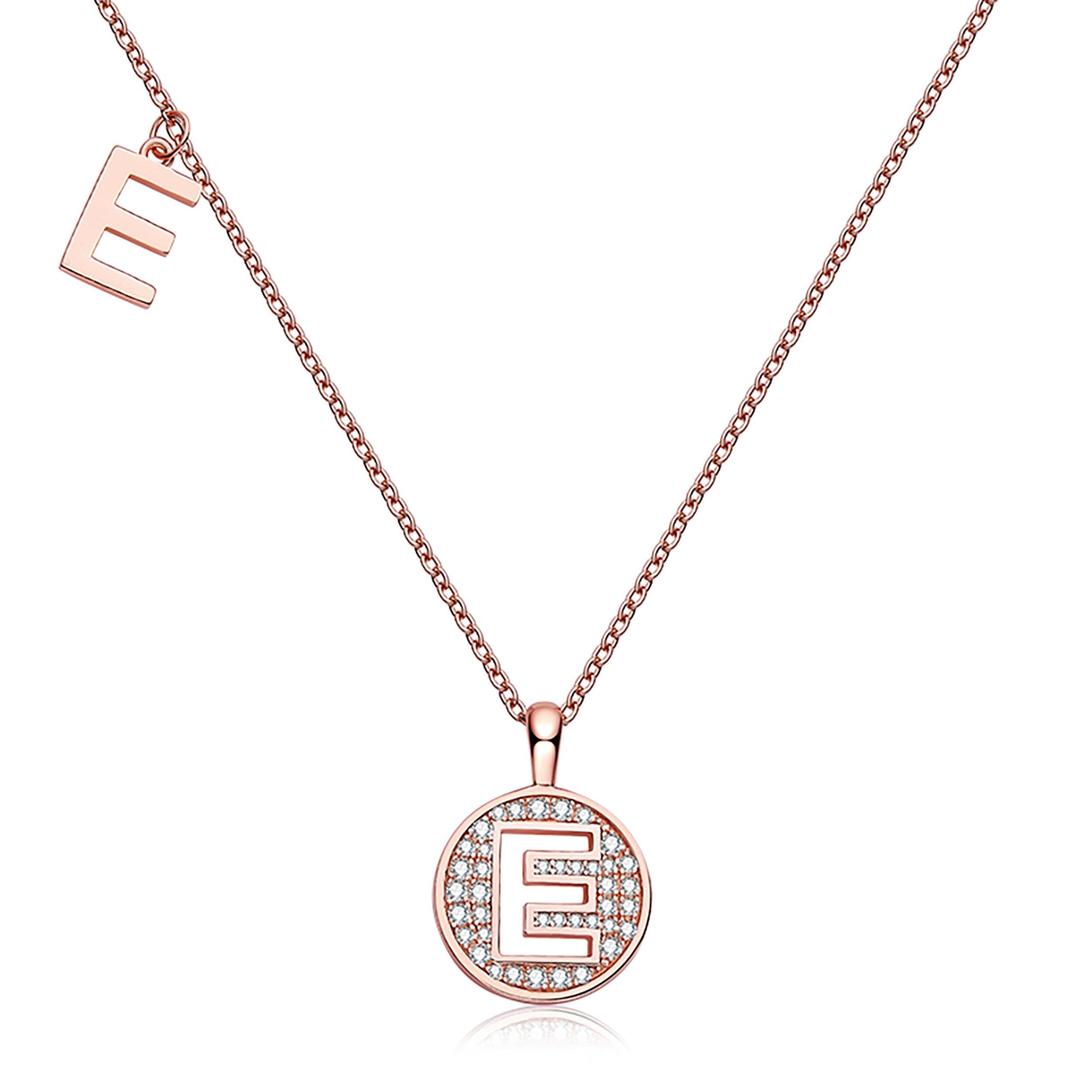 Customized "E" Letter Moissanite Diamond Necklace - crownmoissanite