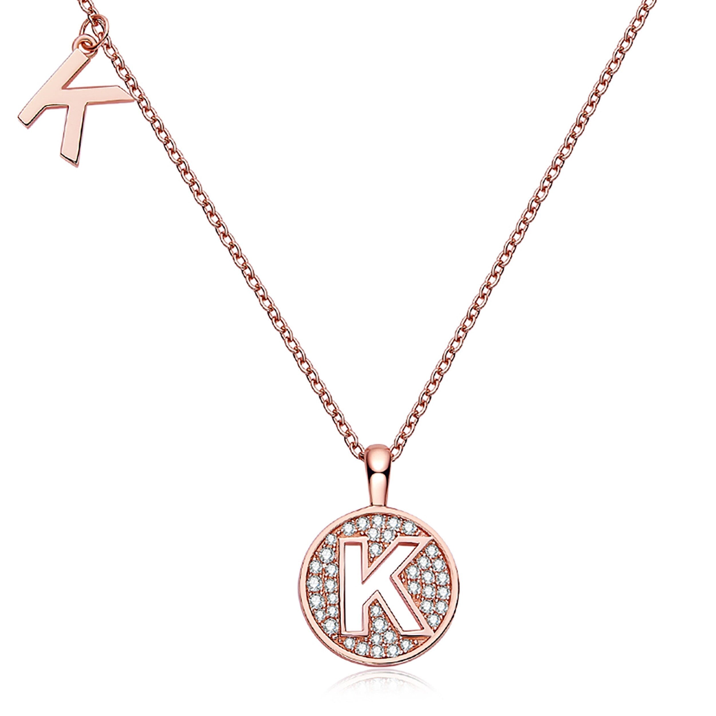 Customized "K" Letter Moissanite Diamond Necklace - crownmoissanite