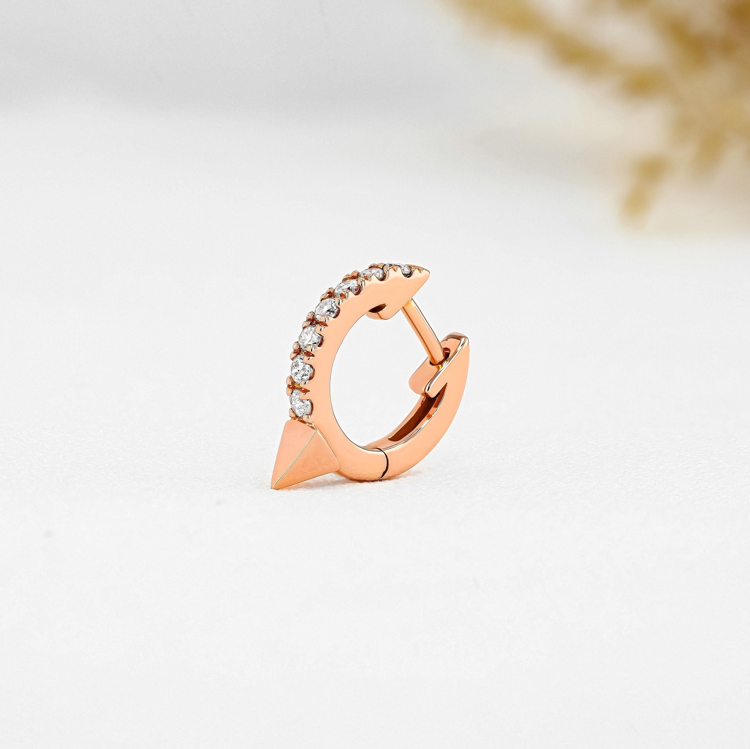 0.26 TCW Round Moissanite Diamond Huggie Hoop Earrings - crownmoissanite