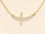 0.27 TCW Round Moissanite Diamond Sideways Cross Necklace - crownmoissanite