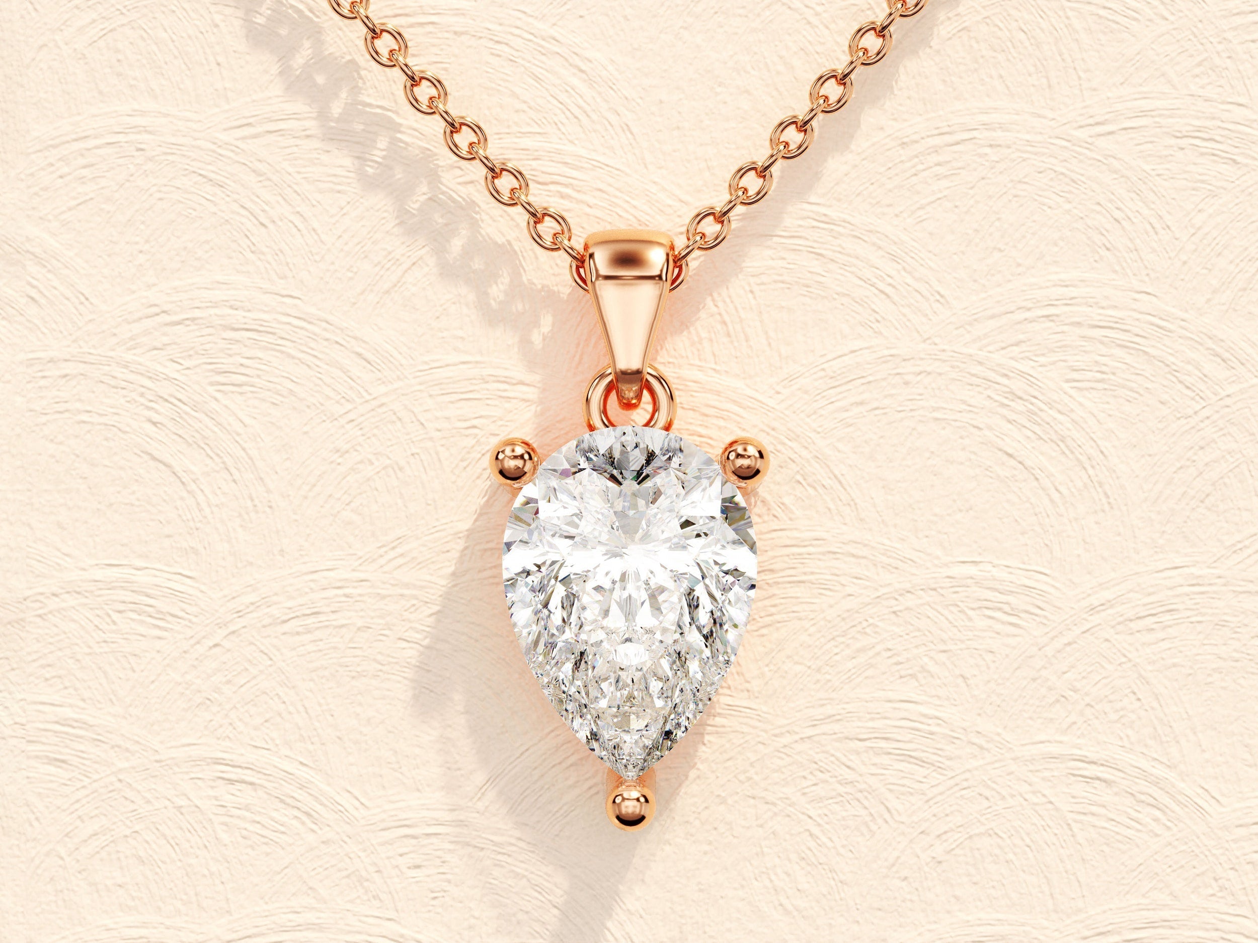 1.0 CT Pear Moissanite Diamond Solitaire Necklace - crownmoissanite