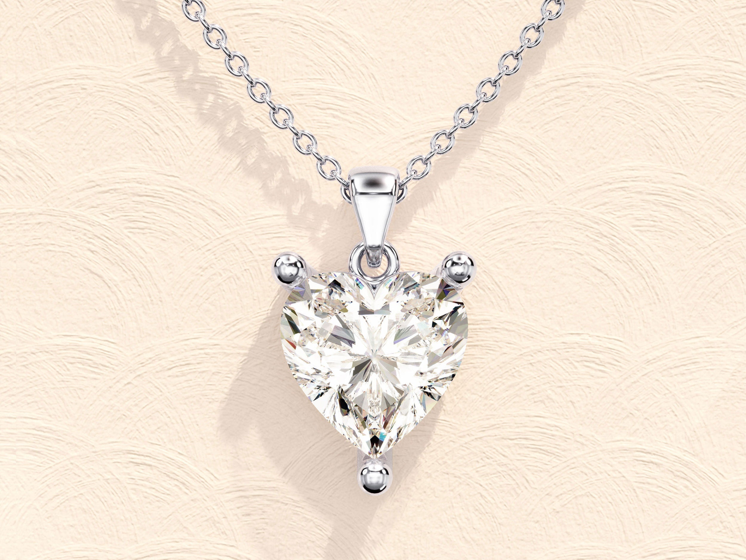1.0 CT Heart Moissanite Diamond Solitaire Necklace - crownmoissanite