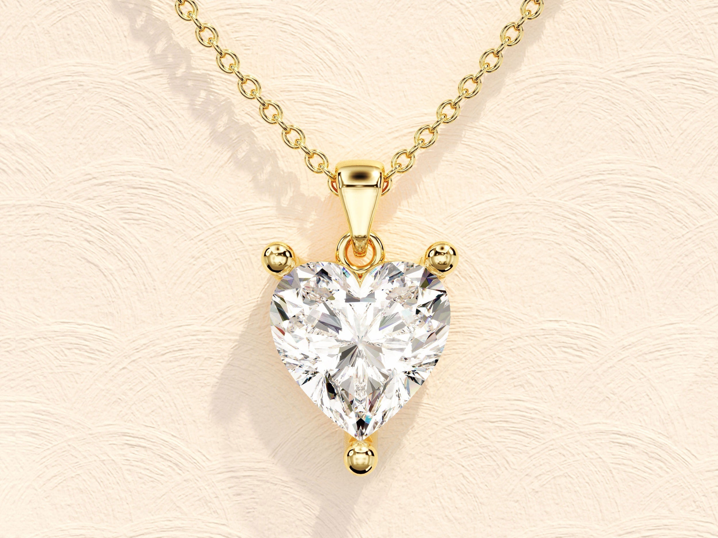 1.0 CT Heart Moissanite Diamond Solitaire Necklace - crownmoissanite