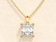 1.0 CT Asscher Moissanite Diamond Solitaire Necklace - crownmoissanite