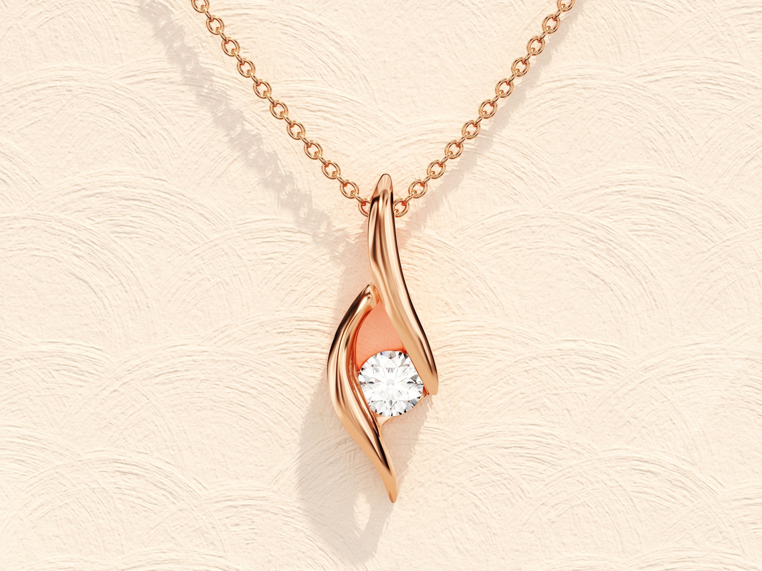 0.10 TCW Round Moissanite Diamond Soloitaire Necklace - crownmoissanite