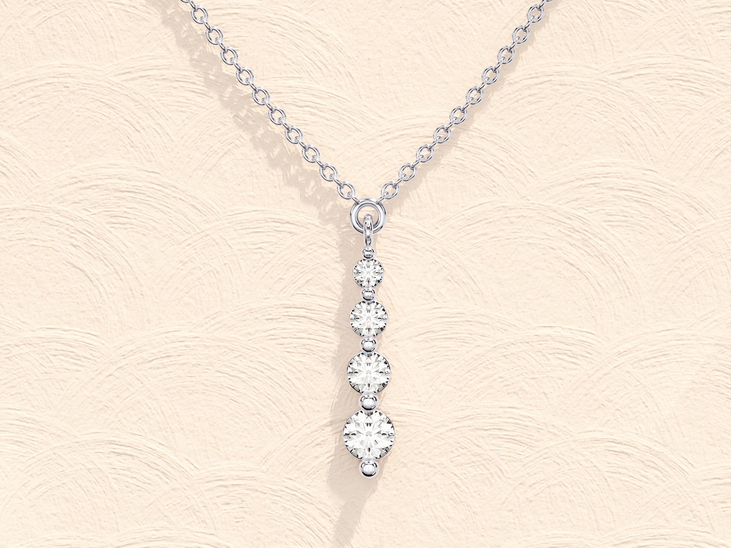 0.11 TCW Round Moissanite Diamond Drop Pendant Necklace - crownmoissanite