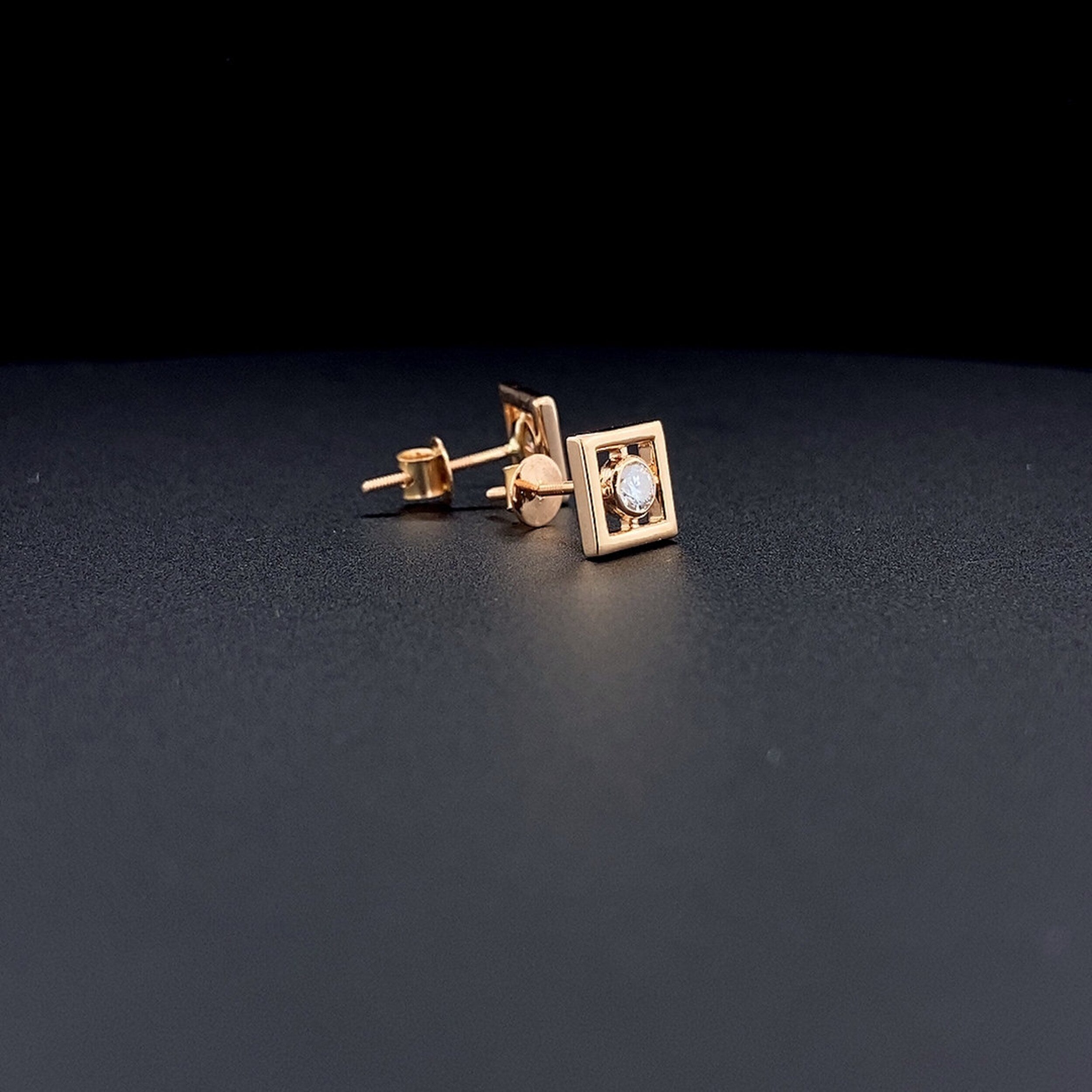 0.40 TCW Round Moissanite Diamond Bezel Stud Earrings - crownmoissanite