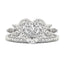 1.20 CT Heart Cut Halo Style Moissanite Bridal Ring Set