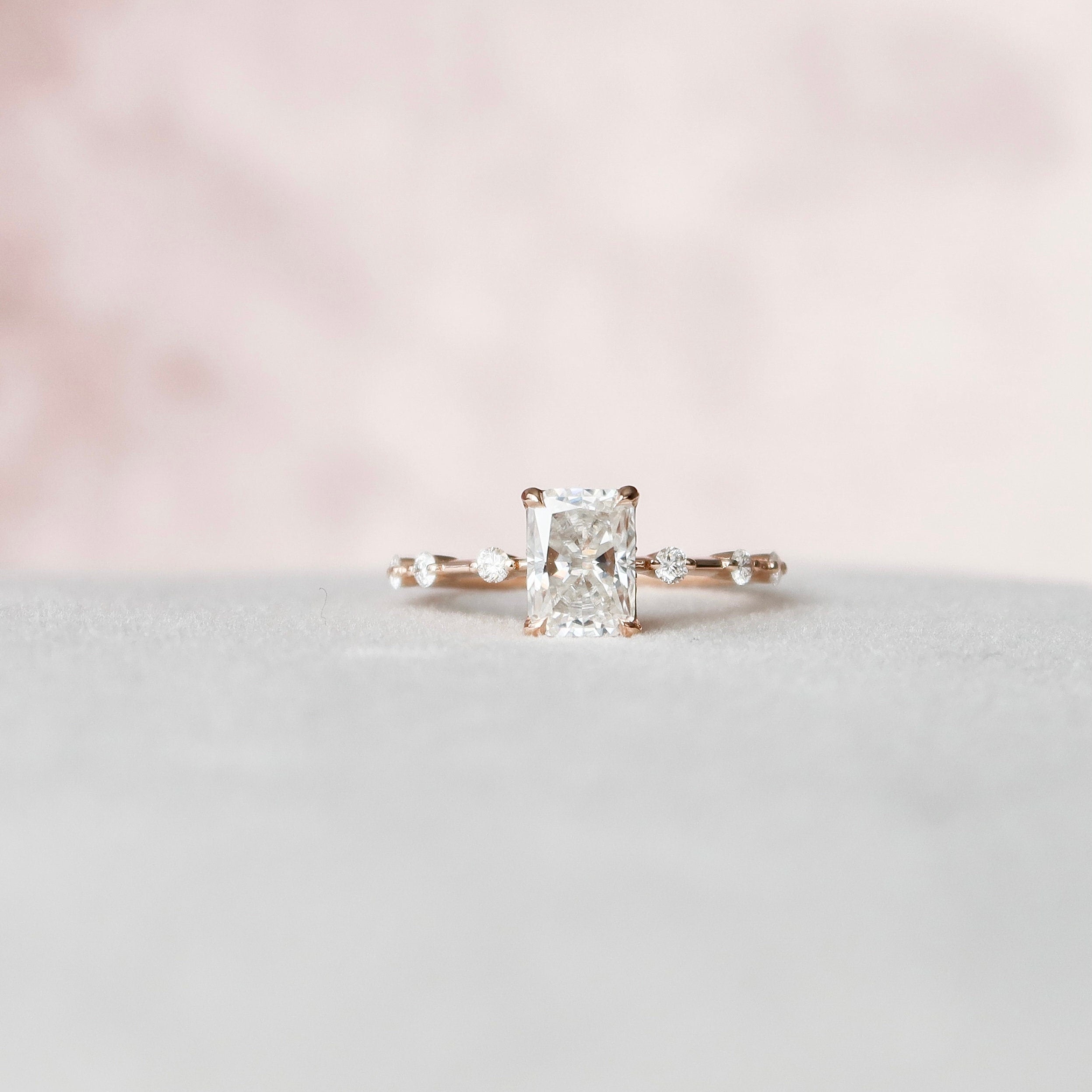1.50 CT Radiant Shaped Moissanite Solitaire Engagement Ring - crownmoissanite