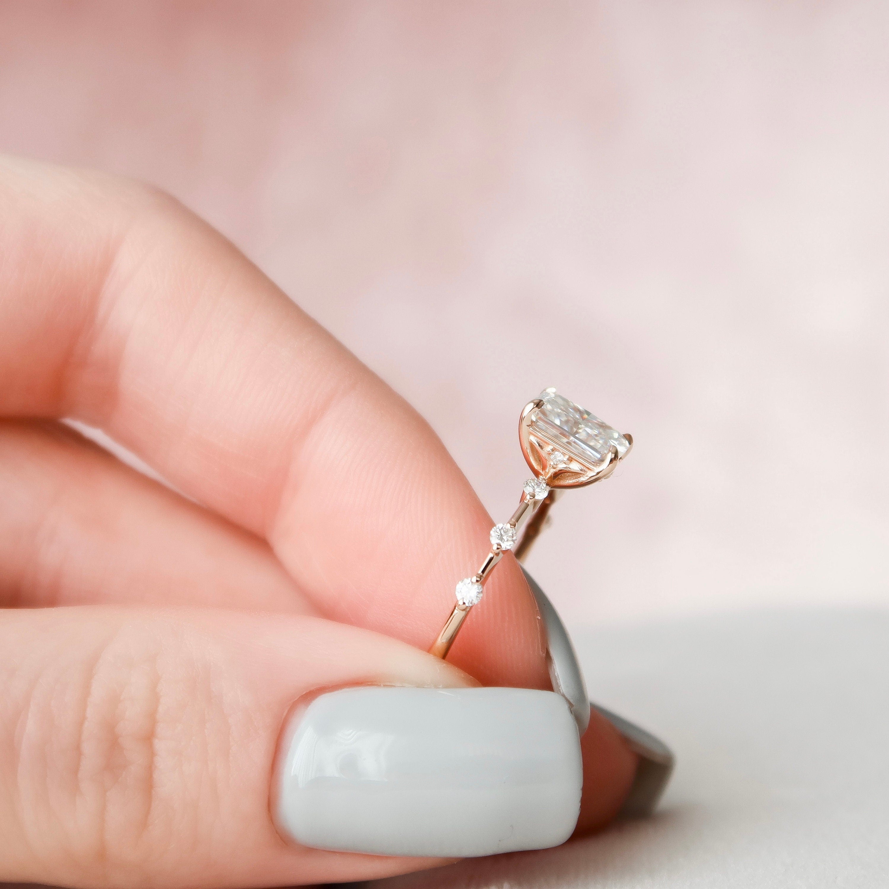 1.50 CT Radiant Shaped Moissanite Solitaire Engagement Ring - crownmoissanite
