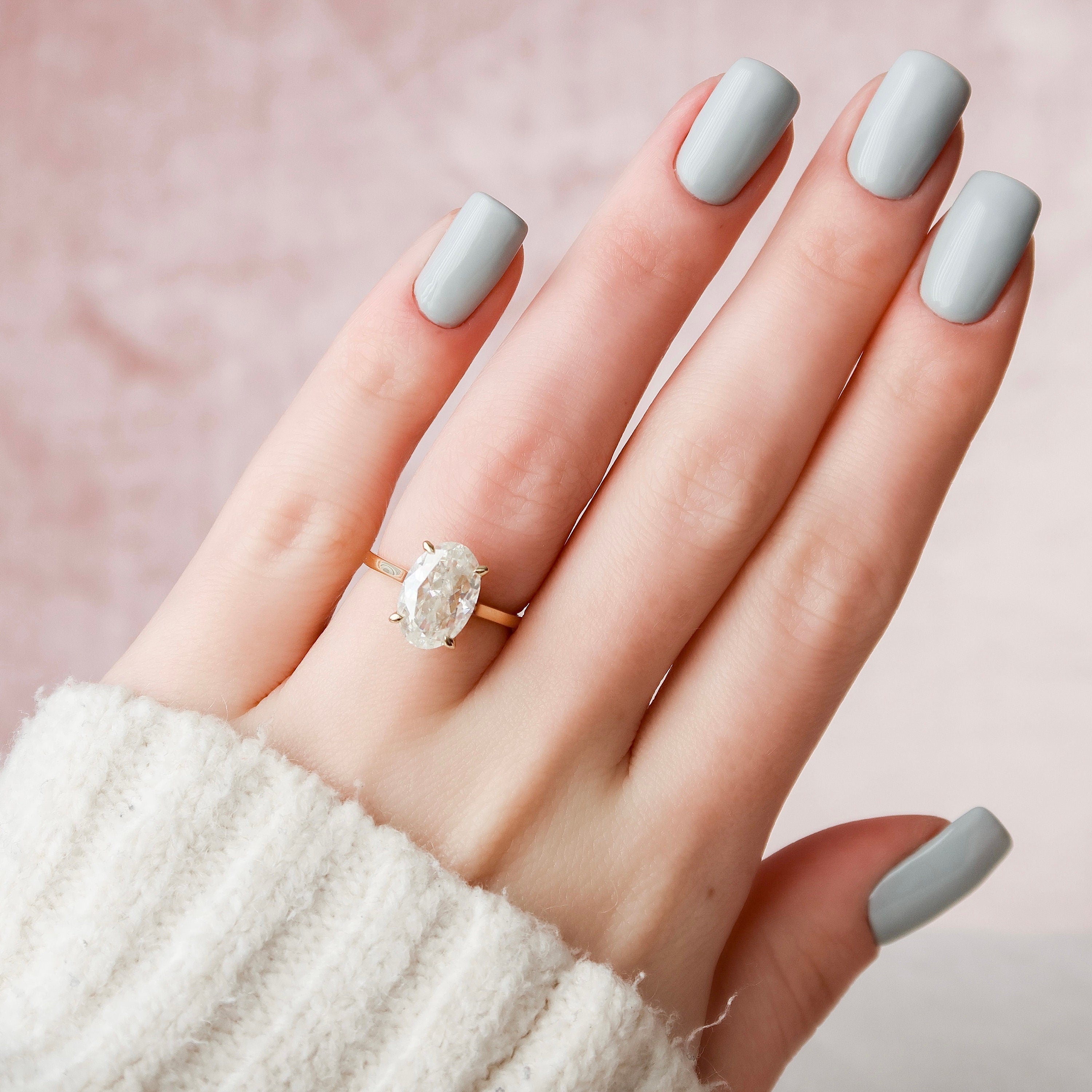 3.5 CT Oval Cut Solitaire Style Moissanite Engagement Ring - crownmoissanite