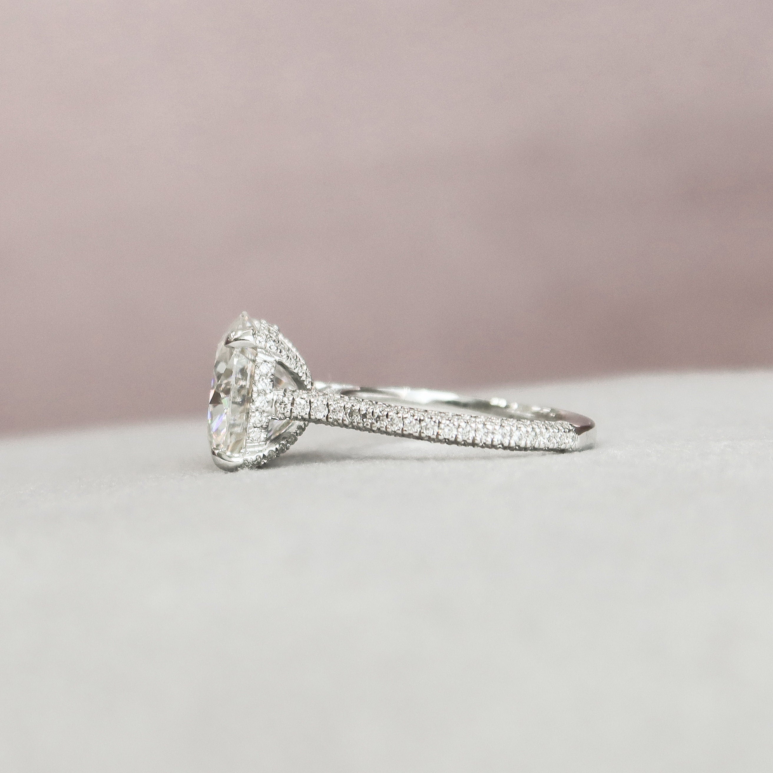 5.0 CT Round Hidden Halo & Pave Moissanite Engagement Ring - crownmoissanite