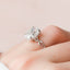 5.0 CT Oval Solitaire & Twig Pave Style Moissanite Engagement Ring - crownmoissanite