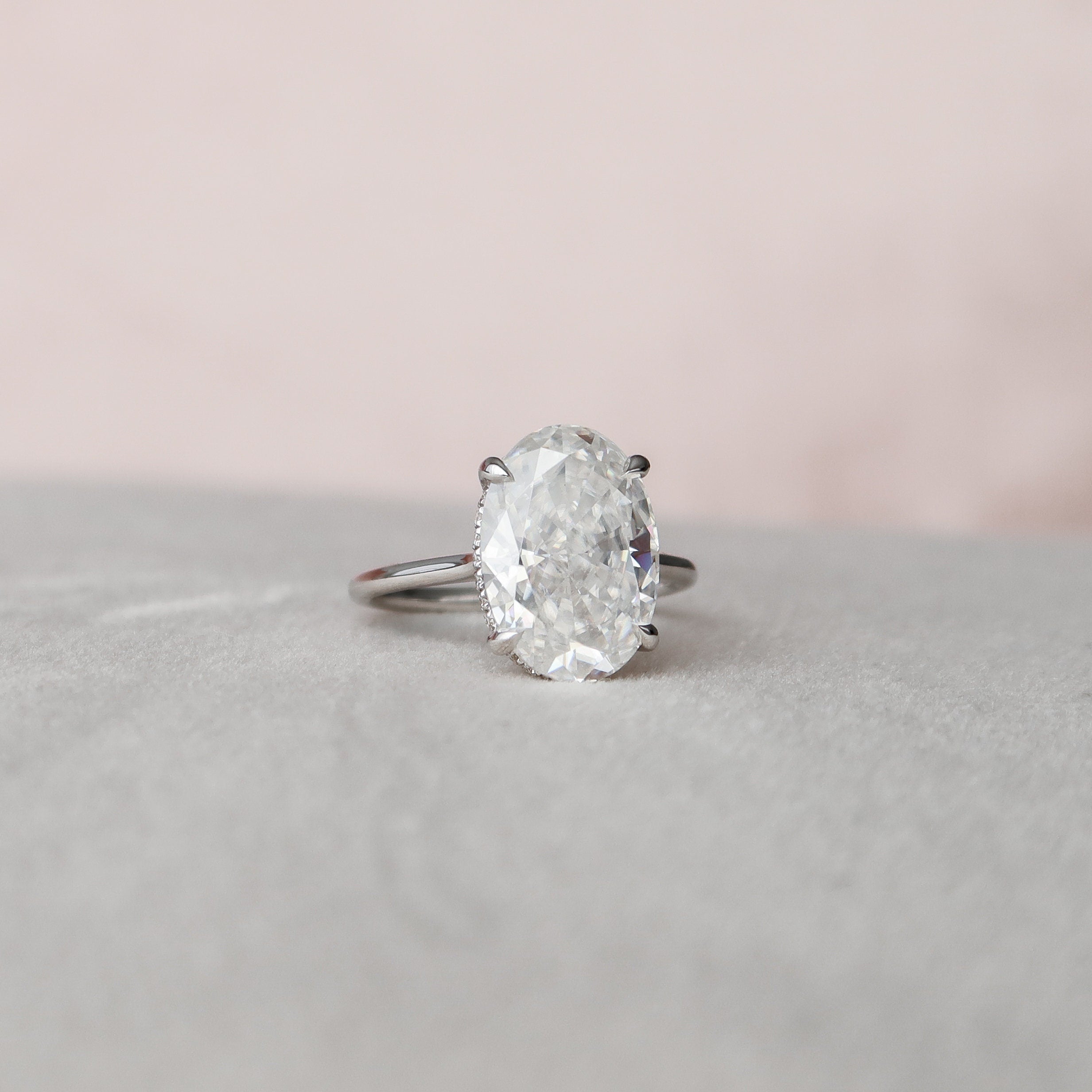 5.0 CT Oval Cut Solitaire Style Moissanite Engagement Ring - crownmoissanite