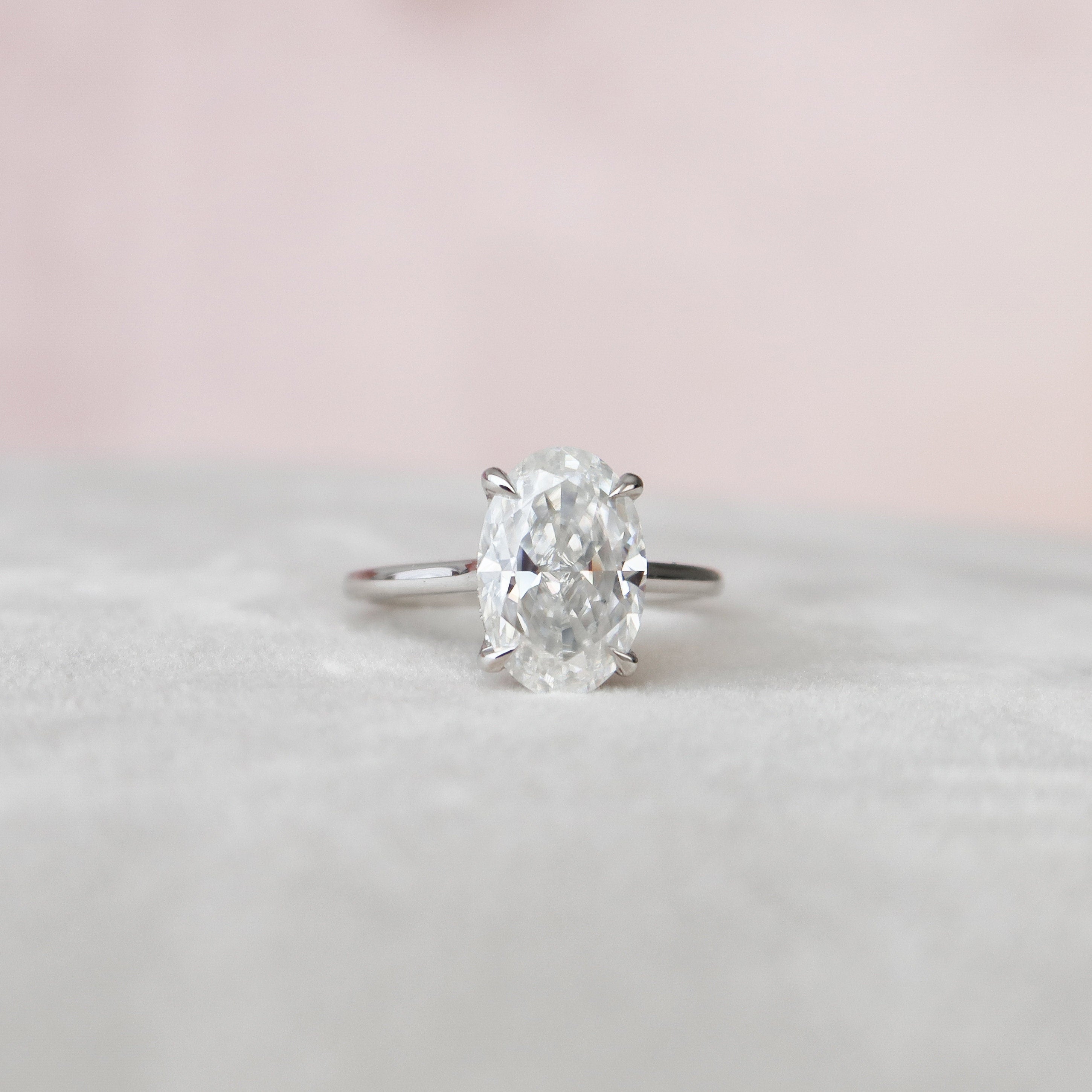 3.5 CT Oval Cut Solitaire Style Moissanite Engagement Ring - crownmoissanite