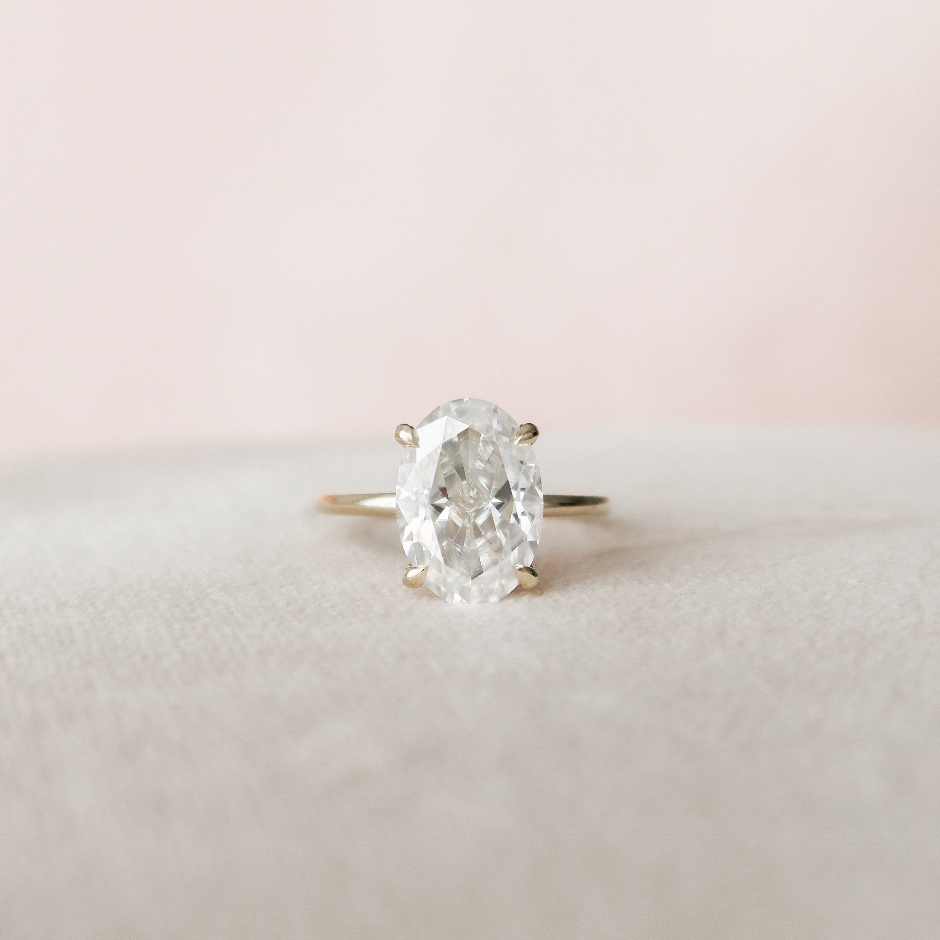 4.0 CT Oval Hidden Halo Setting Moissanite Engagement Ring - crownmoissanite