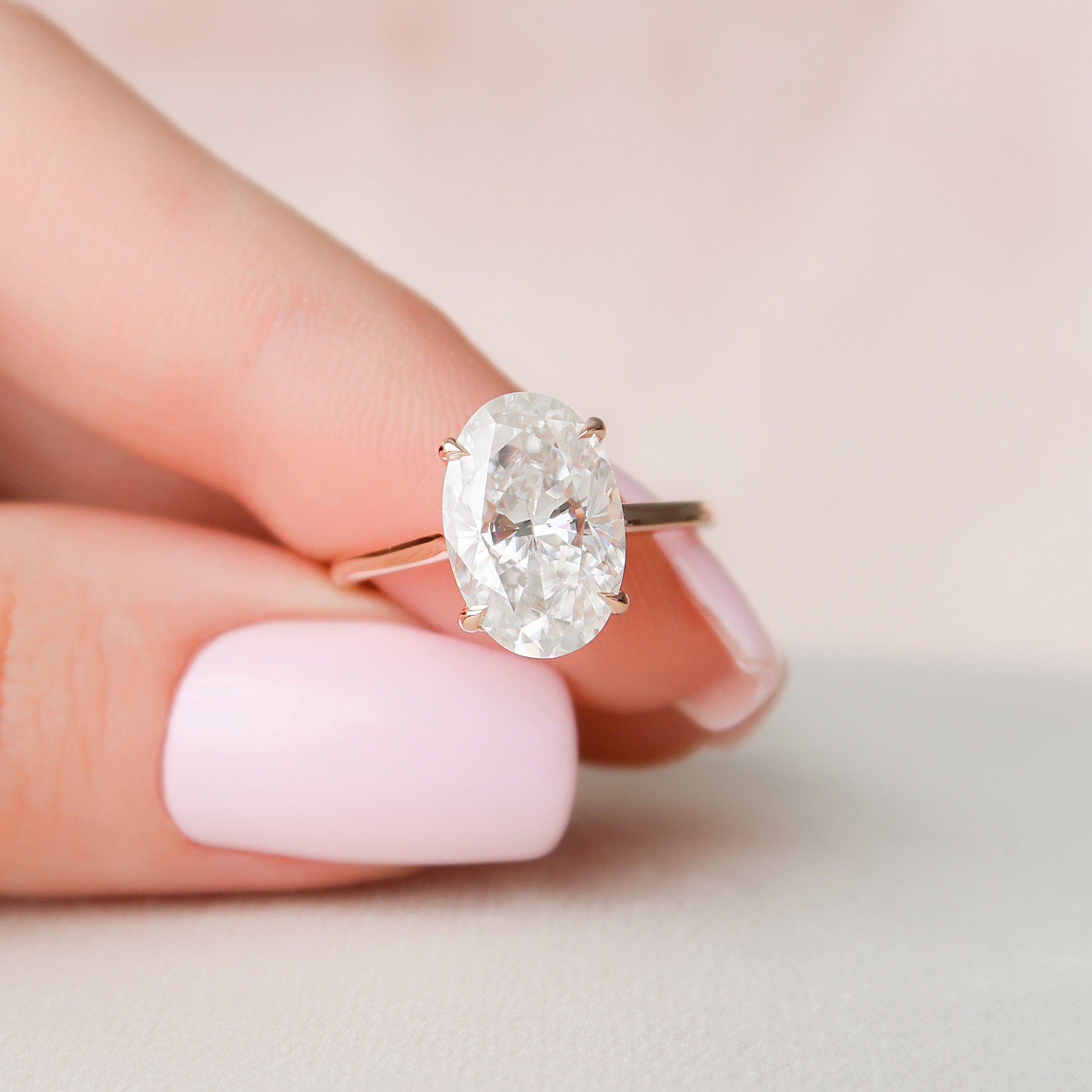 3.5 CT Oval Cut Solitaire Style Moissanite Engagement Ring - crownmoissanite