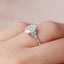 1.5 CT Oval Shaped Moissanite Cluster Engagement Ring - crownmoissanite