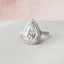 3.0 CT Pear Halo & Split Shank Moissanite Engagement Ring - crownmoissanite