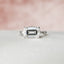 3.0 CT Emerald Cut Solitaire & Dainty Pave Moissanite Engagement Ring - crownmoissanite