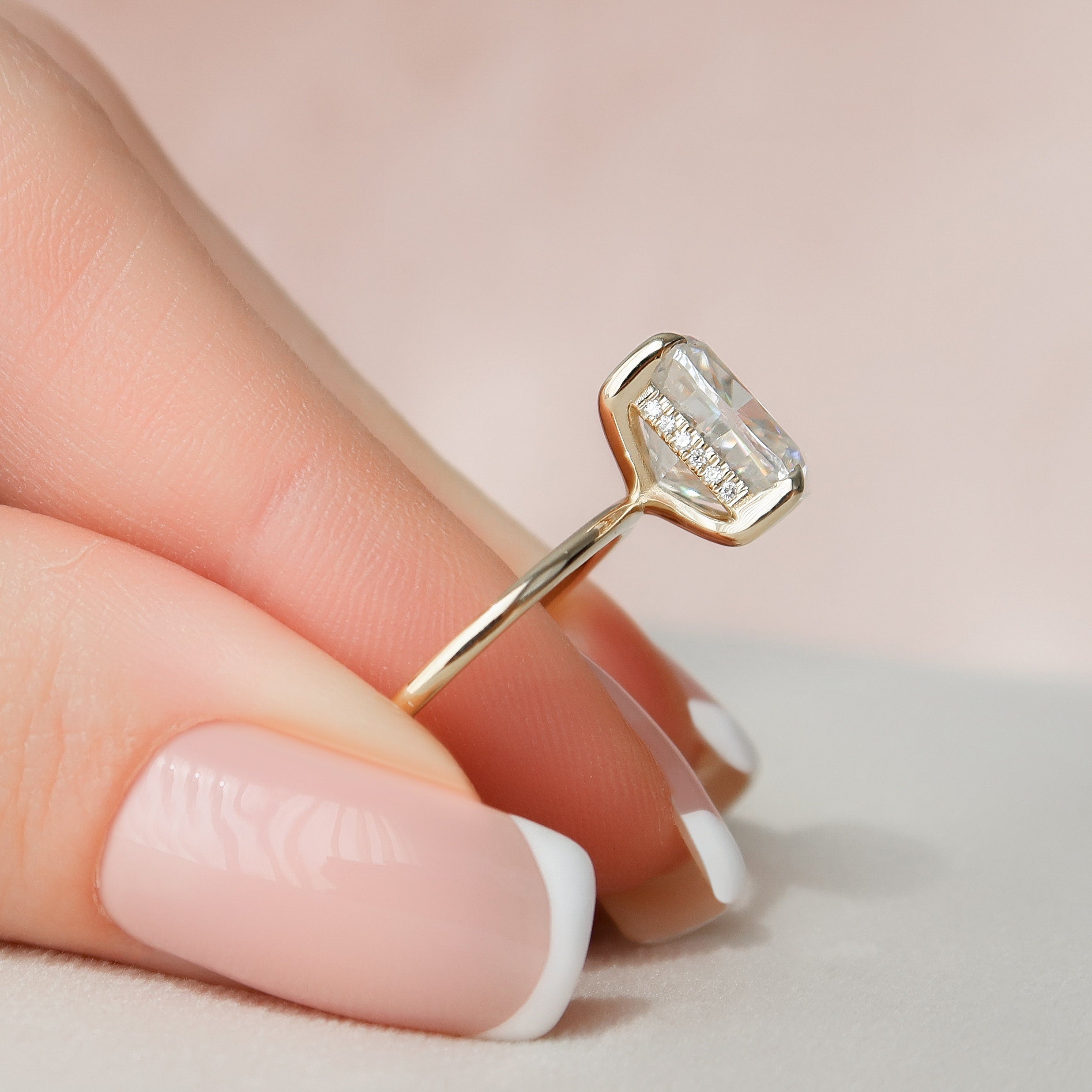 4.5 CT Cushion Cut Solitaire Style Moissanite Engagement Ring - crownmoissanite