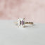 2.0 CT Emerald Shaped Moissanite Hidden Halo Engagement Ring - crownmoissanite