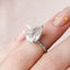 4.5 CT Pear Milgrain Pave Vintage Style Moissanite Engagement Ring - crownmoissanite