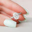 3.0 CT Oval Solitaire & Pave Setting Moissanite Engagement Ring - crownmoissanite