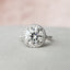 3.5 CT Round Halo Style Moissanite Engagement Ring - crownmoissanite