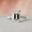 3.0 CT Emerald Solitaire & Hidden Halo Setting Moissanite Engagement Ring - crownmoissanite