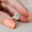 1.5 CT Oval Shaped Moissanite Hidden Halo Engagement Ring - crownmoissanite