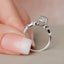 2.0 CT Oval Shaped Moissanite Hidden Halo Engagement Ring - crownmoissanite