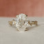 3.5 CT Oval Cut Solitaire & Twig Pave Moissanite Engagement Ring - crownmoissanite