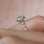 1.5 CT Oval Shaped Moissanite Hidden Halo Engagement Ring - crownmoissanite