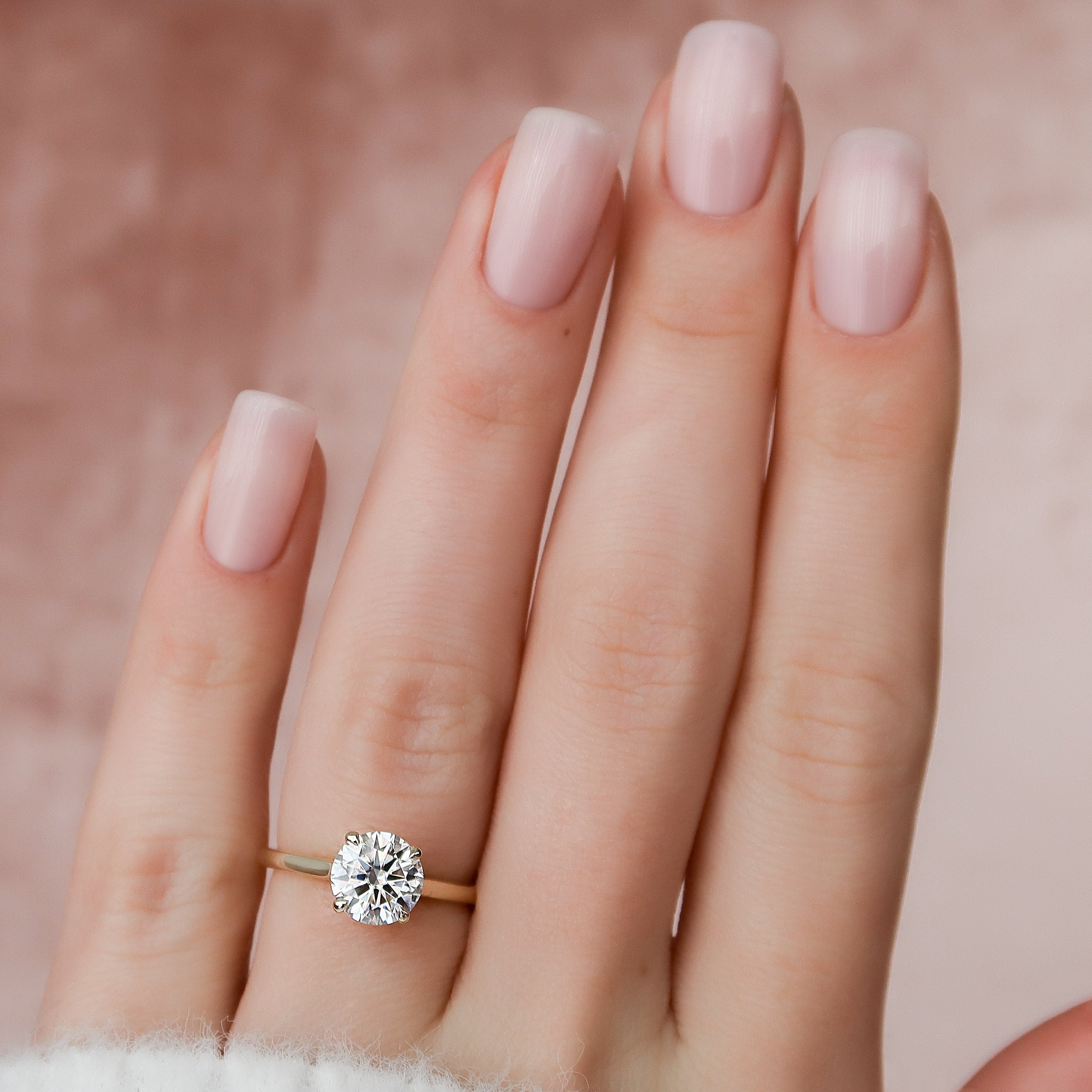 1.5 CT Round Hidden Halo Moissanite Engagement Ring With Diamond Bridge Setting - crownmoissanite