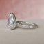 3.0 CT Pear Solitaire Milgrain Pave Moissanite Engagement Ring - crownmoissanite