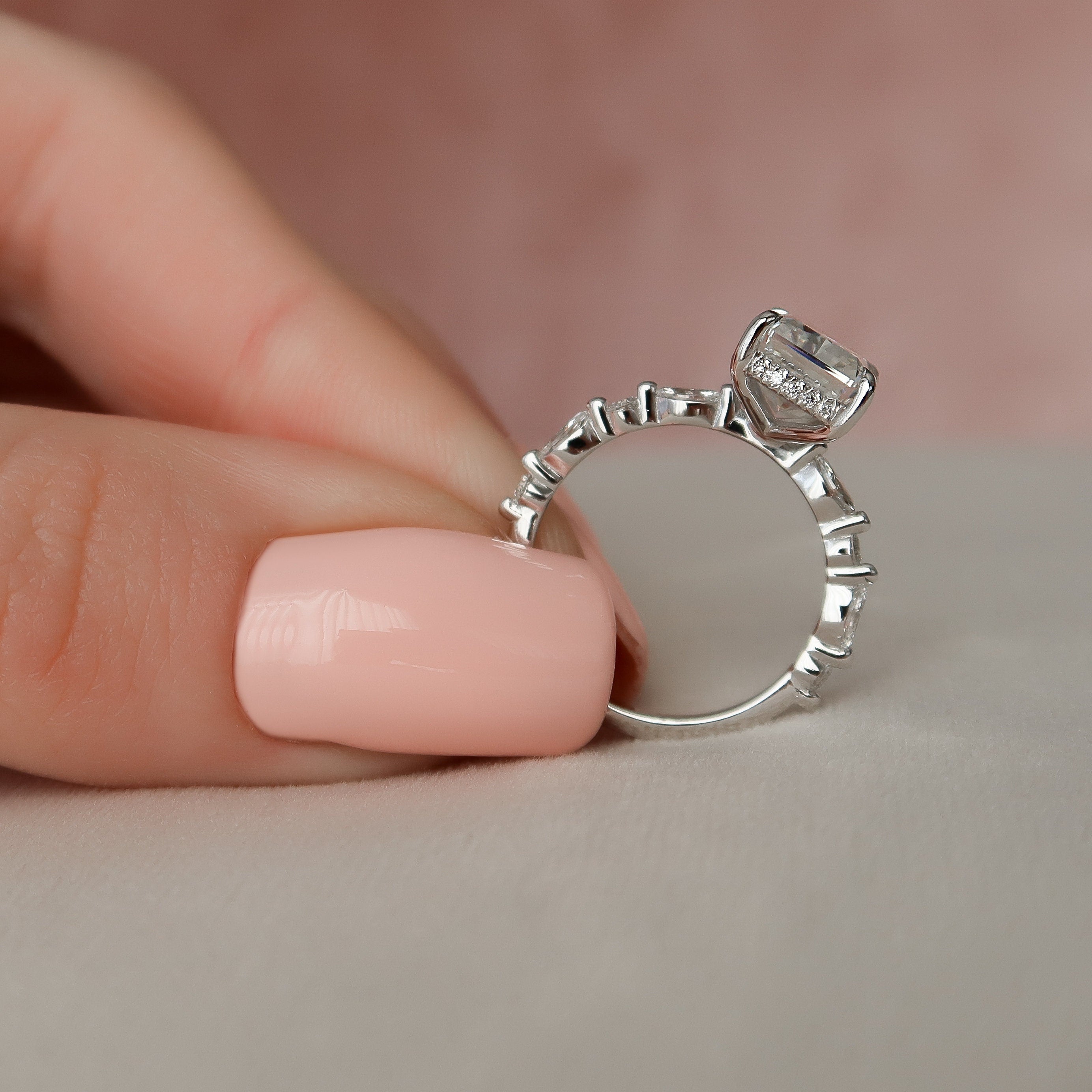 3.50 CT Radiant Pave Setting Moissanite Engagement Ring - crownmoissanite